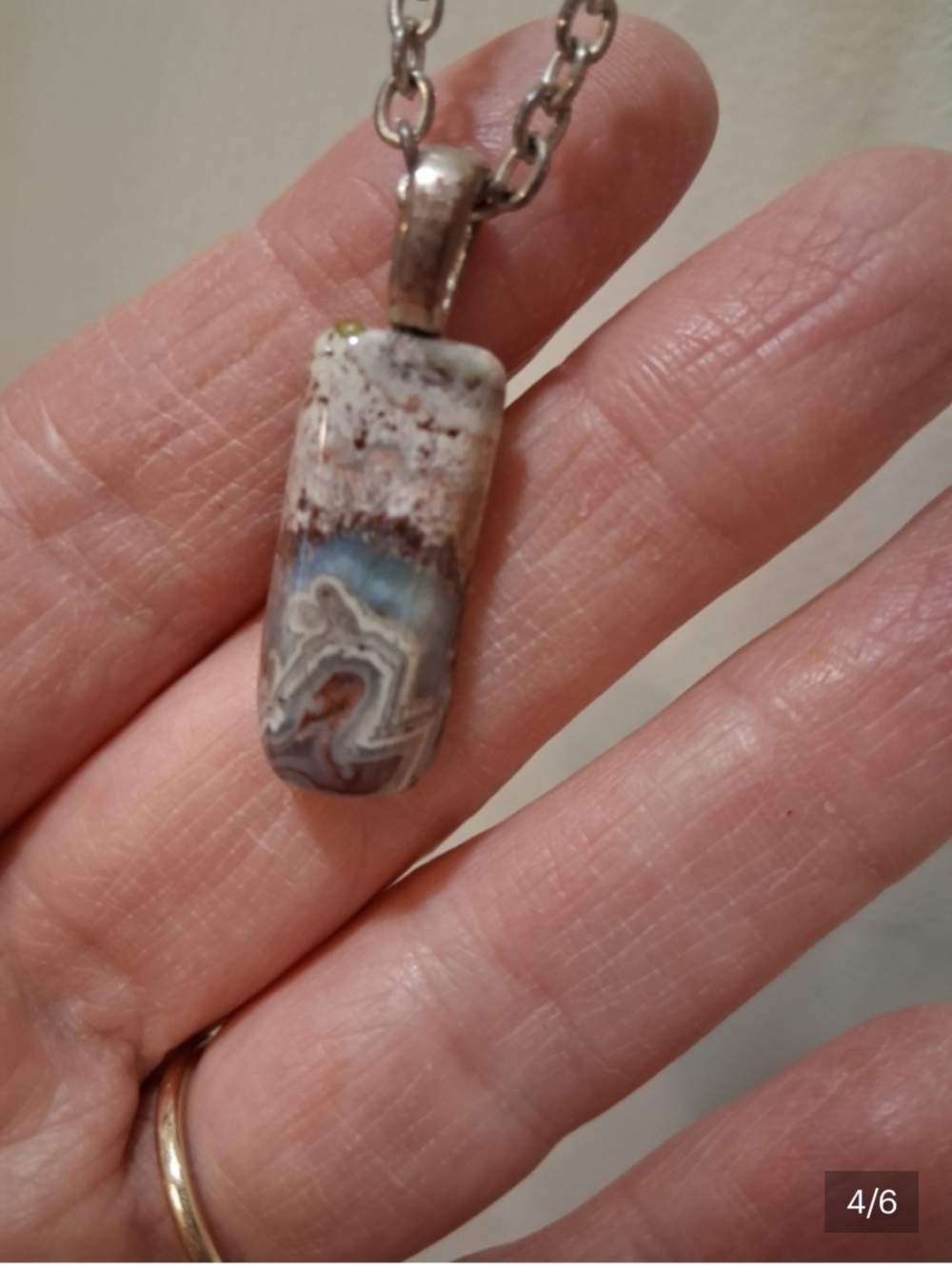 Natural Multicolor Agate Pendant Necklace - Women's Jewelry